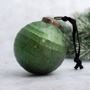 Evergreen Cut Glass Rustic Ornament - Three Inch