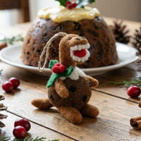 Felt T-Rex Pudding Hanging Decoration
