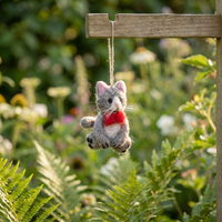 Felt Grey Cat Hanging Decoration