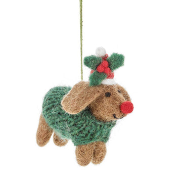 Felt Rudolph Dog Hanging Decoration