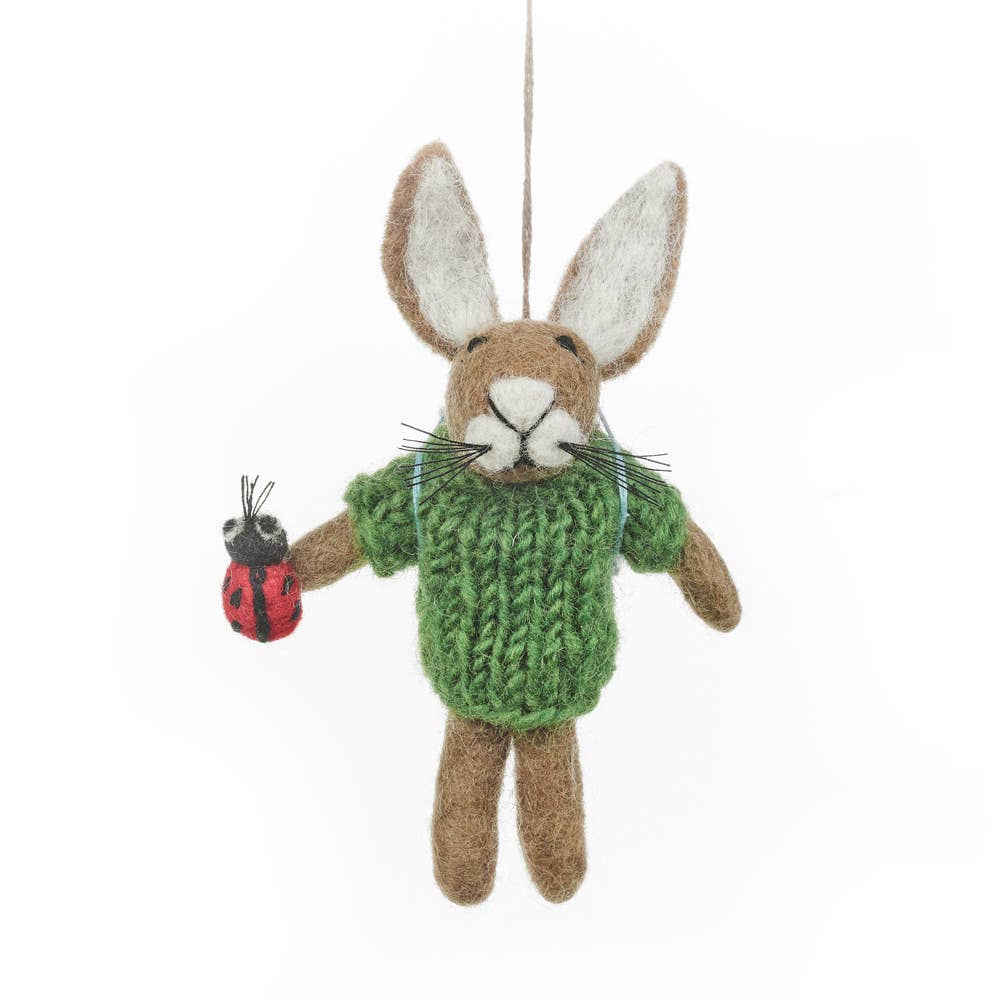 Felt Ladybug Hare Decoration