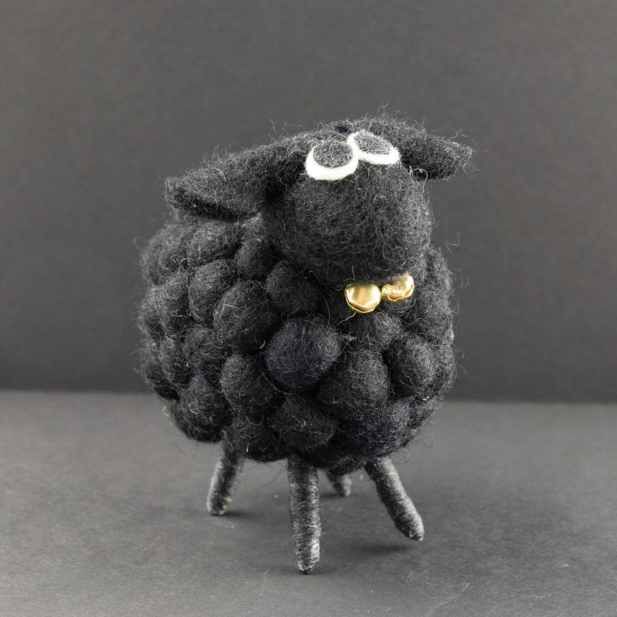 Felted Wool Black Sheep