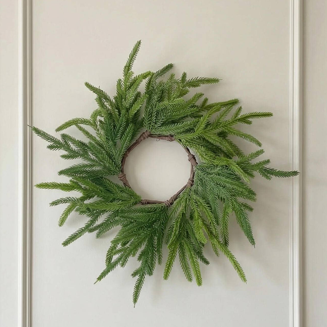 Real Touch Faux Norfolk Pine Wreath - 12 Inch