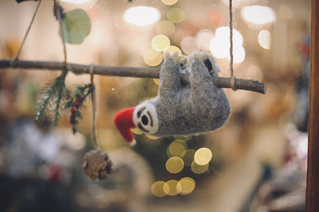 Felt Sloth Tree Topper Decoration