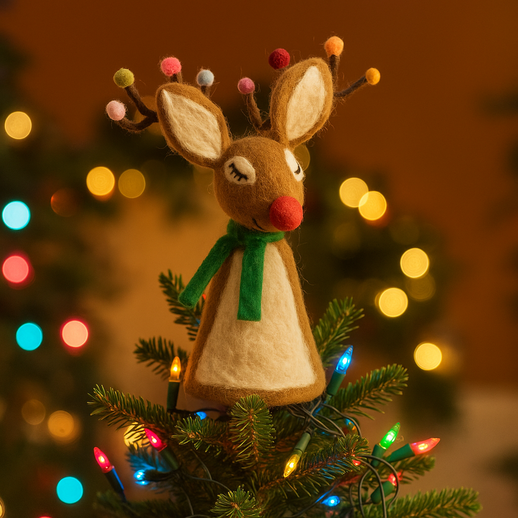 Felt Rudolph Tree Topper Decoration