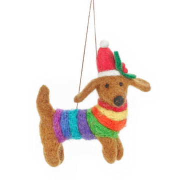 Festive Rainbow Dog Hanging Decoration