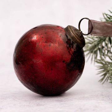 Wine Crackle Glass Ornament - Three Inch