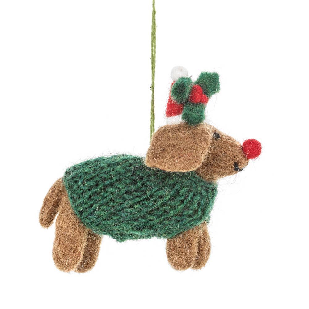 Felt Rudolph Dog Hanging Decoration