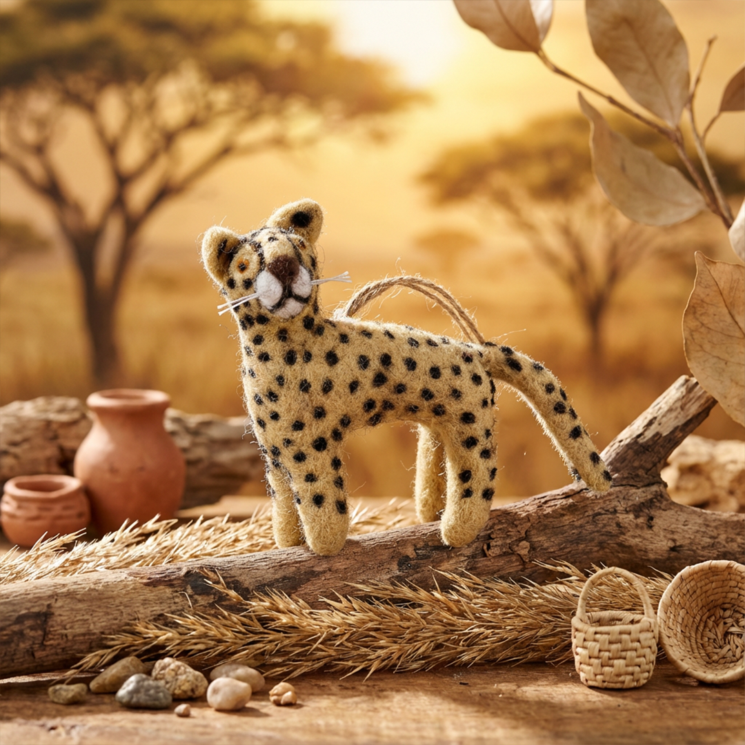 Felt Larry the Leopard Hanging Decoration