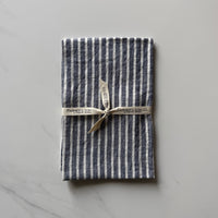 Linen Kitchen Towel - Blue & White Ticking
