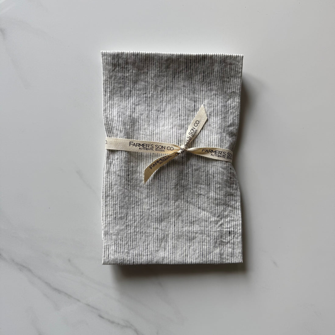 Linen Kitchen Towel - Black Pencil Stripe