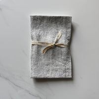 Linen Kitchen Towel - Black Pencil Stripe