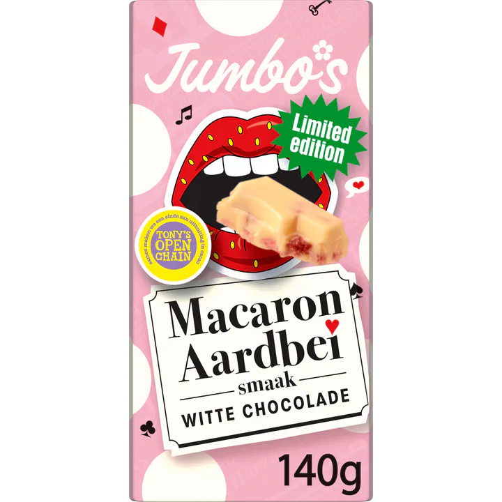 Jumbo - Strawberry Macaron White Chocolate Bar