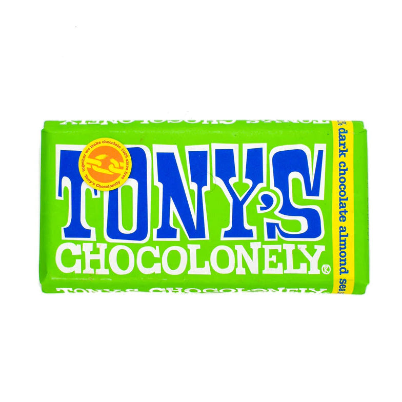 Tony's Chocolonely - 51% Dark Chocolate Almond Sea Salt Bar 90g