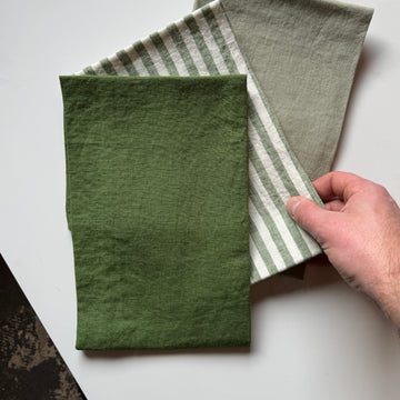 Linen Kitchen Towel - Grass Green