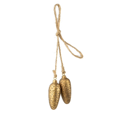 Gold Pinecone Pair