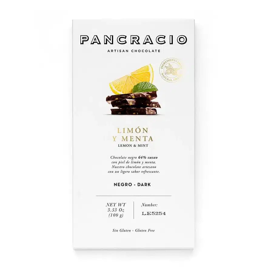 Pancracio - 64% Lemon & Mint Dark Chocolate Bar