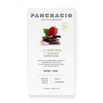 Pancracio - 64% Raspberry & Roses Chocolate Bar