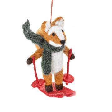 Skiing Fox Hanging Decoration