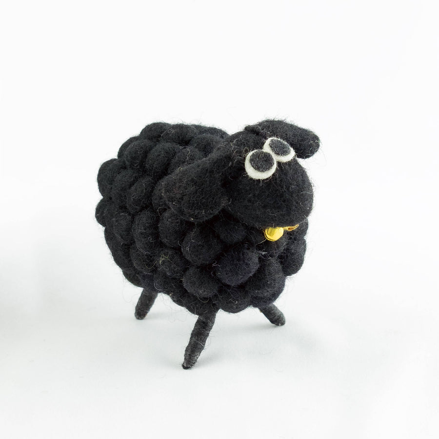 Felted Wool Black Sheep