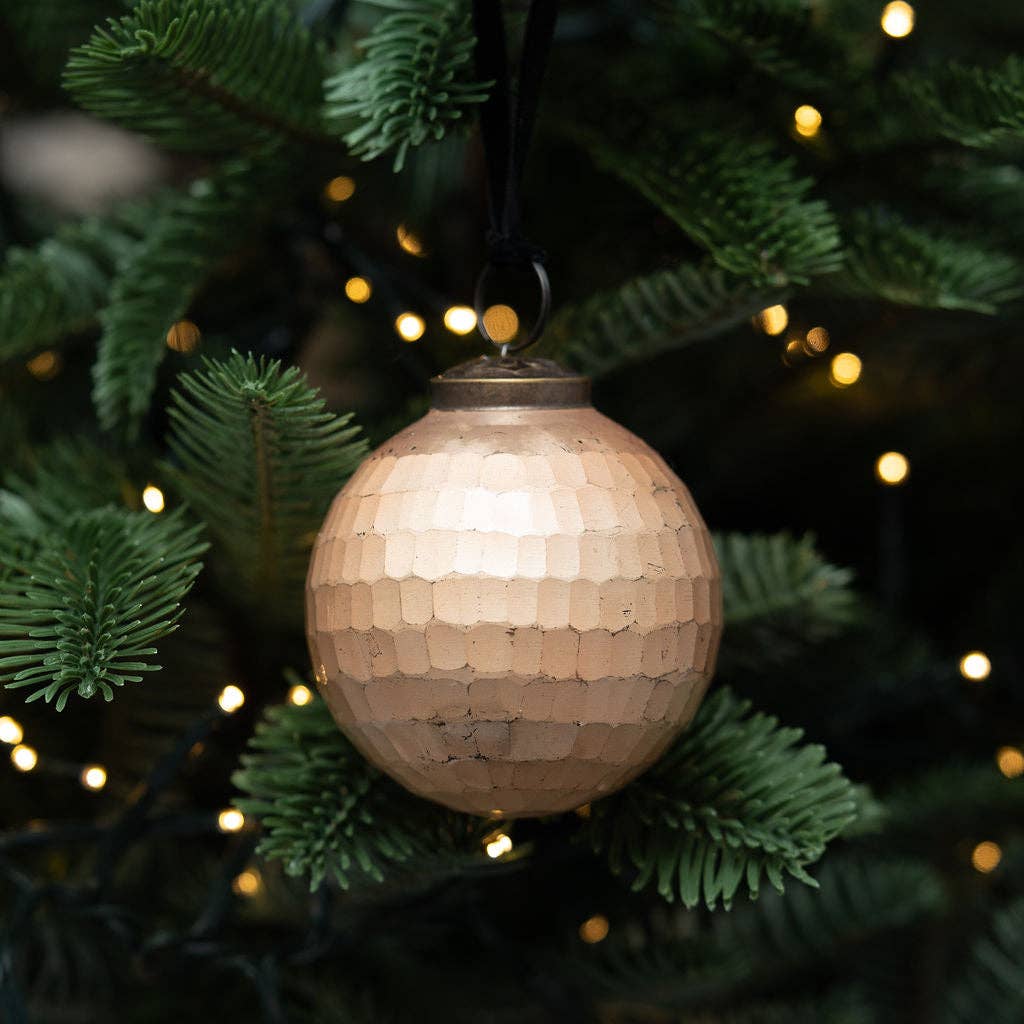 Straw Cut Glass Rustic Ornament - Three Inch