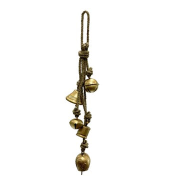 21 inch Gold Iron Bells Assorted Cluster