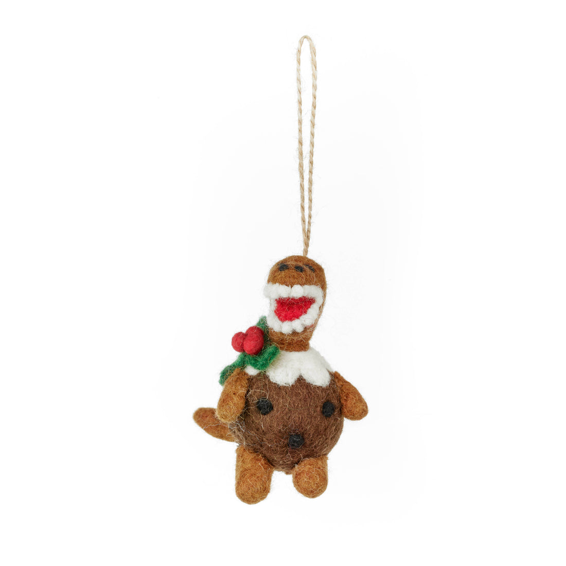 Felt T-Rex Pudding Hanging Decoration