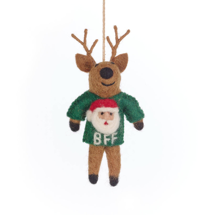 Felt BFF Reindeer Hanging Decoration