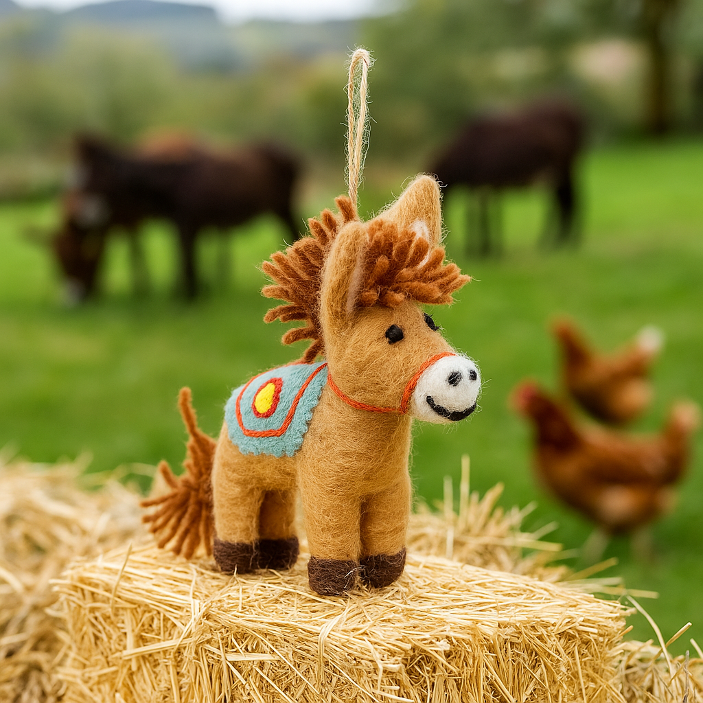 Felt Dale the Donkey Hanging Decoration