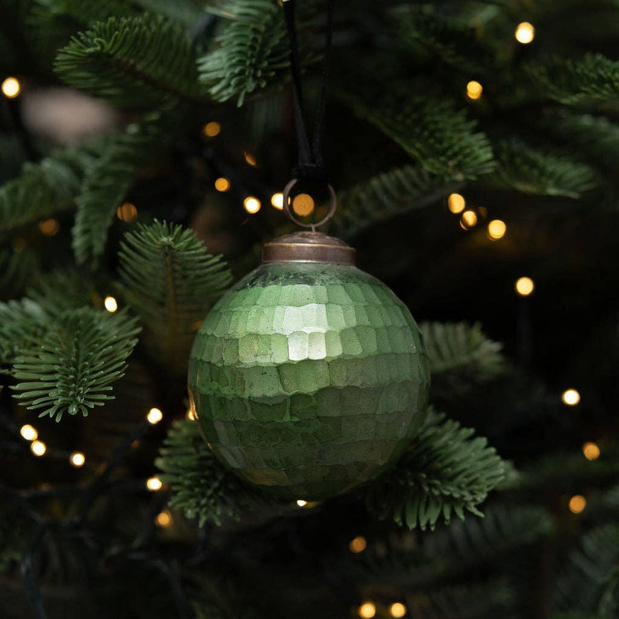 Evergreen Cut Glass Rustic Ornament - Three Inch