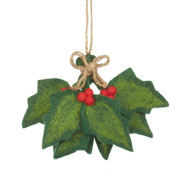 Holly Sprig Hanging Decoration