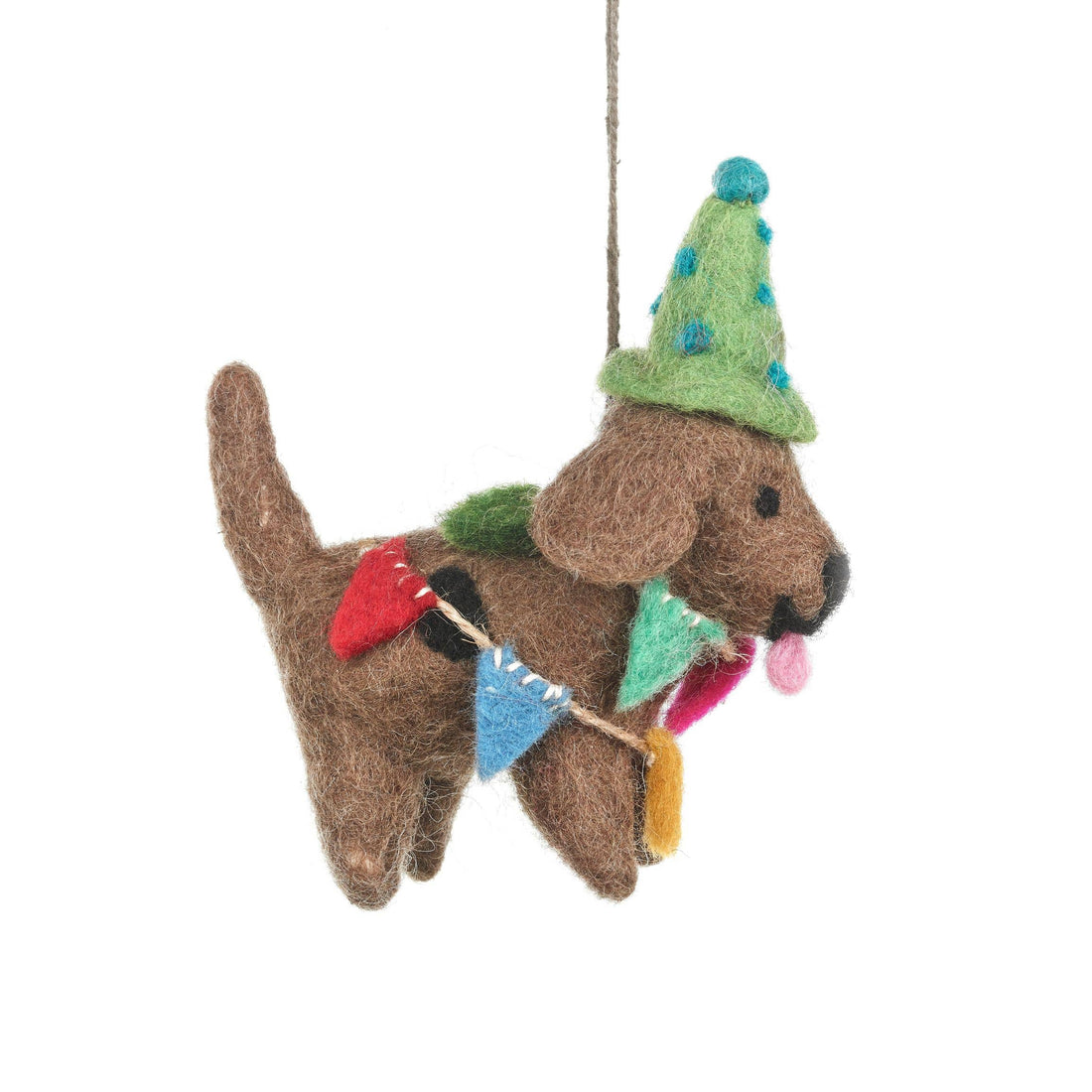 Felt Party Pooch Hanging Dog Decoration