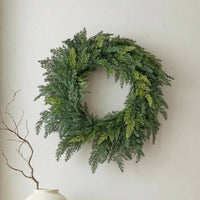 Real Touch Faux Cypress Wreath - 24 Inch