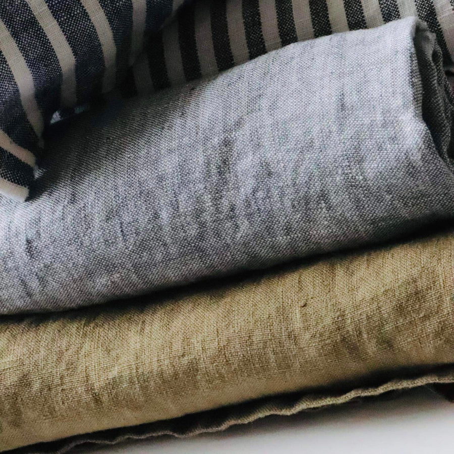 Linen Napkins - Set of Four - Grey Chambray