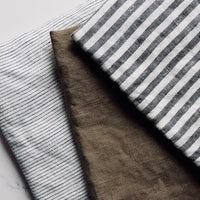 Linen Kitchen Towel - Black Pencil Stripe