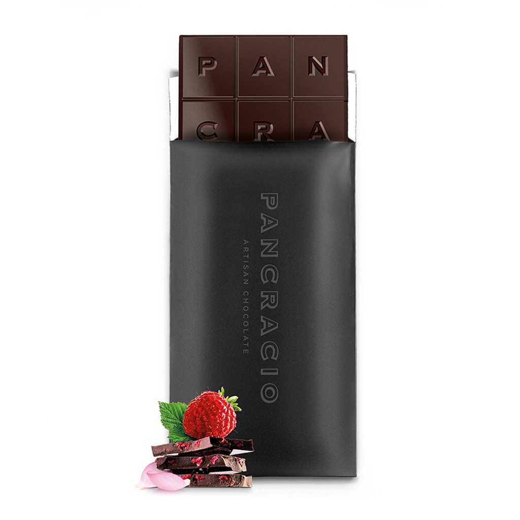 Pancracio - 64% Raspberry & Roses Chocolate Bar