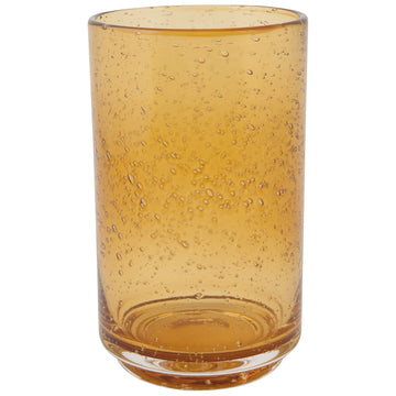 Amber Bubble Glass Highball Tumbler