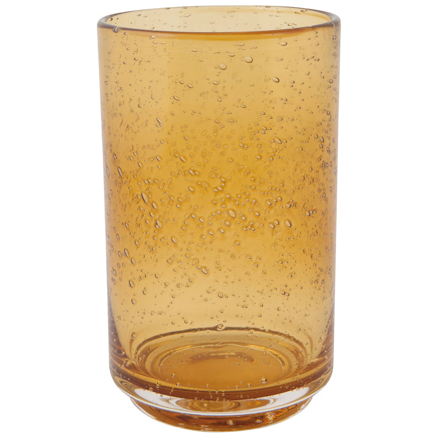 Amber Bubble Glass Highball Tumbler