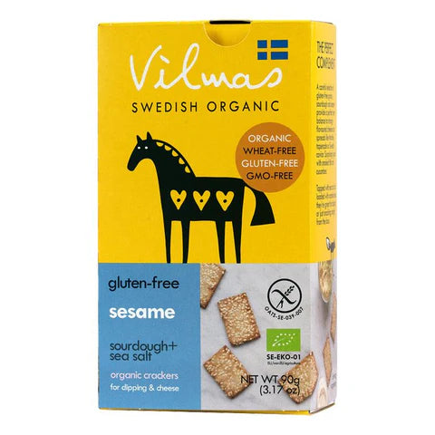 Vilmas - Gluten-Free Sesame Sourdough+Sea Salt Organic Crackers