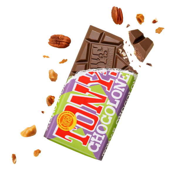 Tony's Chocolonely - 32% Milk Chocolate Pecan Crunch Caramel Bar