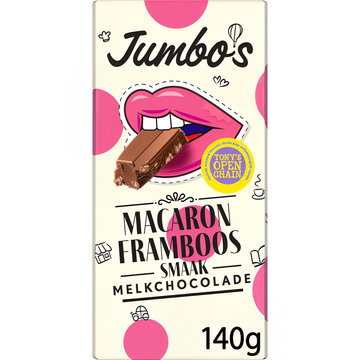 Jumbo - Macaron & Raspberry Milk Chocolate Bar